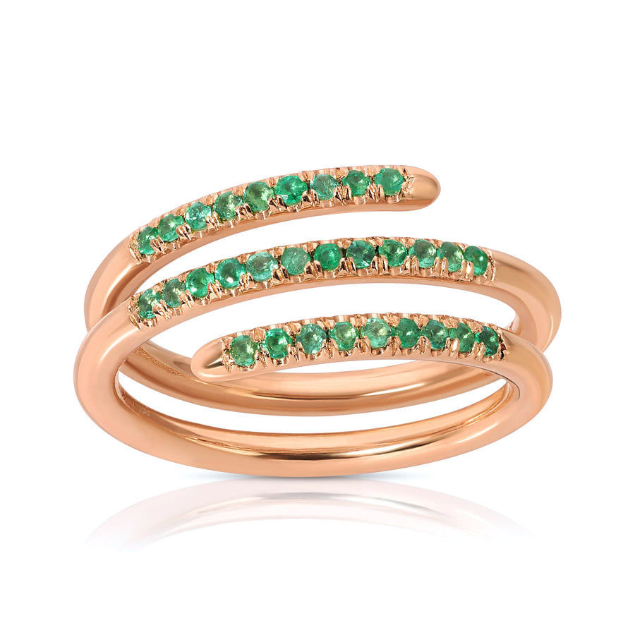 Emerald Swirl Stack Ring