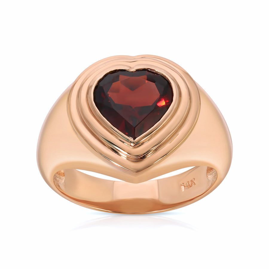 Red Garnet Sacred Heart Ring