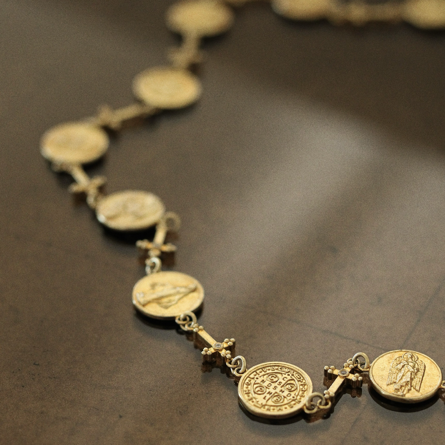 24k Patron Saint Coin Necklace