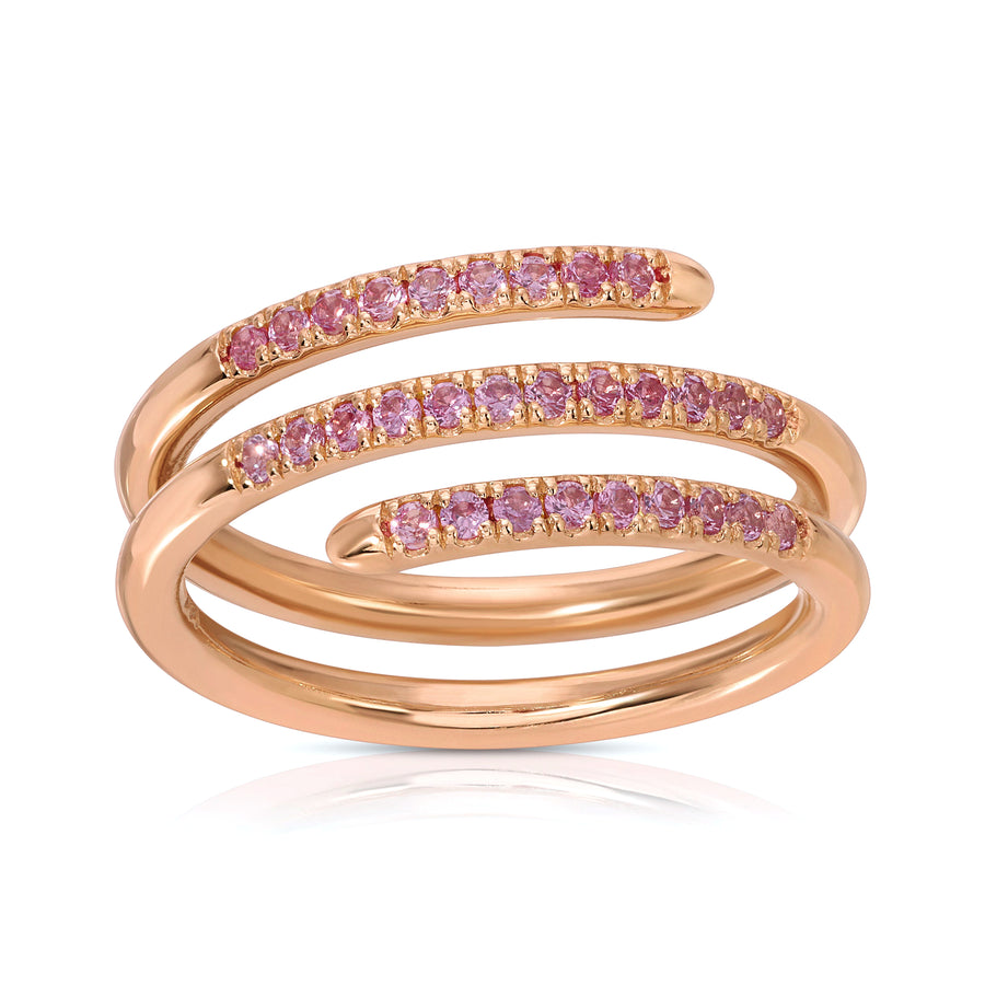 Pink Sapphire Swirl Stack Ring