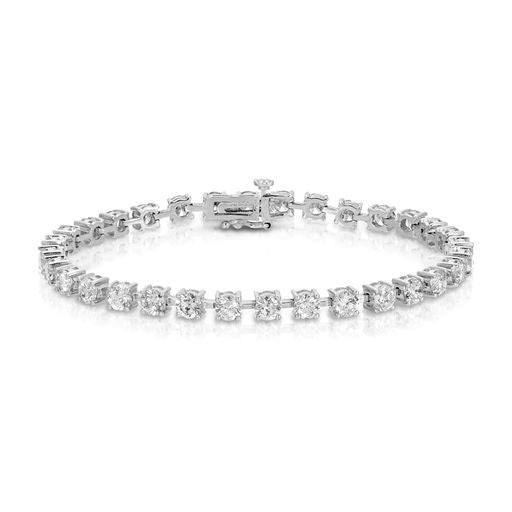 18k Floating Prong Set White Diamond Eternity Bracelet